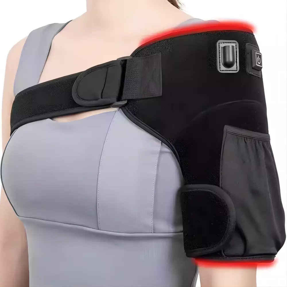 Heated shoulder massager